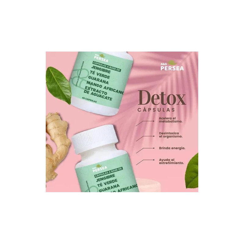 Capsulas Detox A&g Persea 60 Caps. Con Te Verde, Jengibre