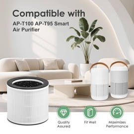 HSIAMEN AP-T100FL Filter Compatible with HoMedics Air Purifier AP-T100 T95
