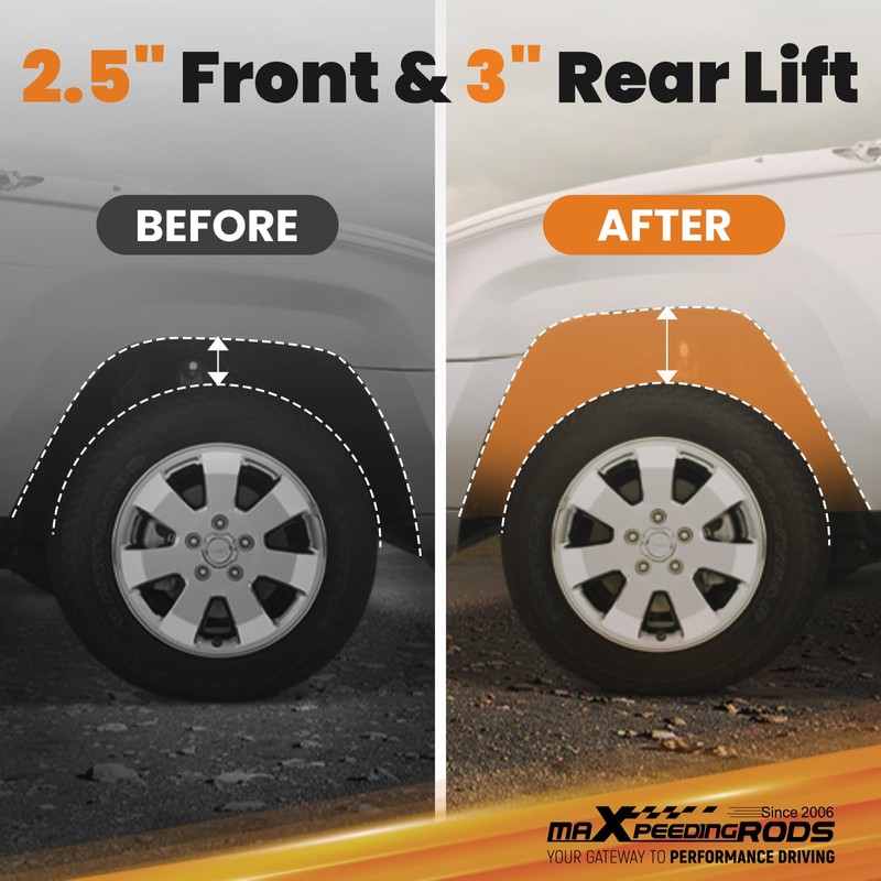 maXpeedingrods 2.5” Front & 3” Rear Lift Spacer Kit for