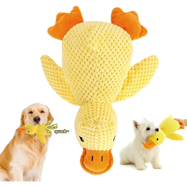 YceLon Anti-Stress Duck for Dogs, Indestructible Dog Toy, Yellow Duck