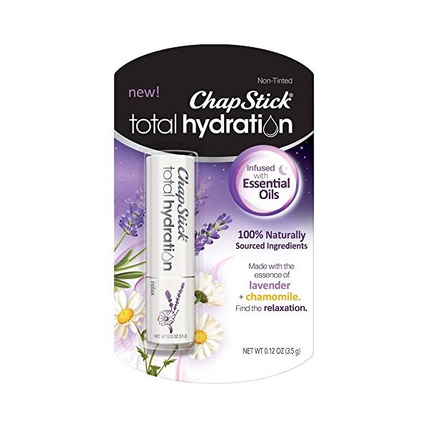 Chapstick Total Hydration Essential Oils Lip Balm - Relax - 0.12oz (Pack of 4)