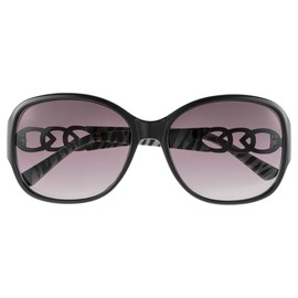 meigan 7996-01 Women's Sunglasses, Gorgeous Side Frame, UV400, UV Protection, Stylish, Graduated Lens, Durable, Hard Coat, Deca Sunglasses, Small Face Effect, Black/Smoke Half