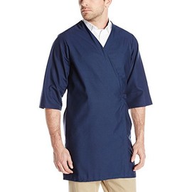 Red Kap Men's Collarless Butcher Wrap, Navy, Large