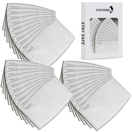 Tanness 30pcs Activated Carbon Filter Replaceable Anti Haze 5 Layers Replaceable Anti Haze Filter Paper Protective Mouth Filter for Outdoor