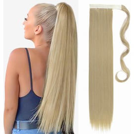 TESS Ponytail Extension 28 Inch,Hair Extensions Clip in Long Straight Synthetic Wrap Pony Tails Hair Pieces for Women(#24)
