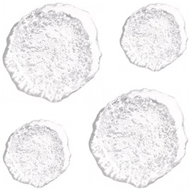 NVOXELIS Crystal Glass Plates Set of 4-5.9" & 3.6" Irregular Shape Textured Serving Dishes, Multi-Purpose Salad Appetizer Dessert Trays for Modern Home Decor (Crystal-Clear)