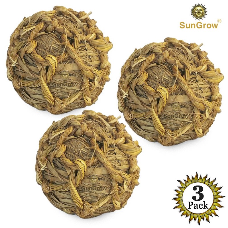 SunGrow Seagrass Balls for Rabbit, for Pet’s Gums & Teeth,