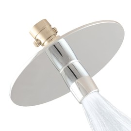 High Sierra® Solid Lead-Free Metal NEW Gen 3 'Reflections with Trickle Valve 2.0 GPM. High Pressure Shower Head & Self-Heating 6” Fogless Mirror In One. Brushed Nickel finish