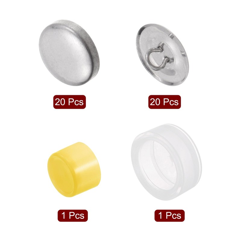 sourcing map 20 Sets Self Cover Button Kit 30L 0.75"