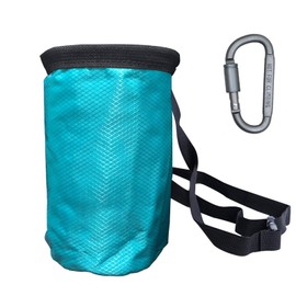 FUZVOL Climbing Chalk Bag Bucket Magnesium Chalk Bag with Belt Adjustable Pocket and Drawstring for Climbing Rock Outdoor Bouldering-Blue