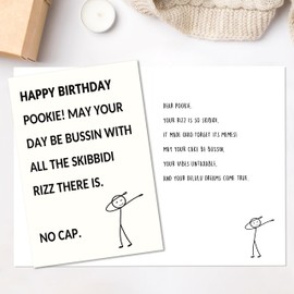 Smithtuy Funny Birthday Card for Boys Girls，10th 13th 14th 15th 16th 18th 21st Birthday Decorations & Gifts for Son Daughter Niece Nephew，10 to 30 Year Old Birthday Gifts with Gen Z Slang Meme