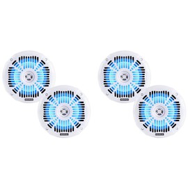 Memphis (4) Audio MXA602SLW 80 Watt 6.5" White Marine LED Speakers for Boat