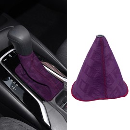 Lyxheth Car Shift Boot Cover, Shift Knob Cover, Waterproof Canvas Fabric Manual Automatic Shift Knob Boot Dust Covers, Universal Auto Shifter Boot Sleeve Replacement for Car Truck SUV (Purple)