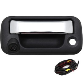 RED WOLF Chrome Tailgate Handle Reverse Backup Camera Fit for 2004-2016 Ford F150 F250 F350 F450 F550 Explorer Lincoln Car Rear View Camera Replace 8L3Z-9943400-AC RCA Connector Optional Guideline