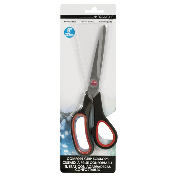 Merangue Pointed Tip Scissors, 8" Stainless Steel, Assorted, 12 Pack