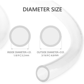 Eastrans 10ft x1/8" ID Clear Vinyl Tubing, Flexible Hybrid PVC Tubing Hose, Lightweight Plastic Tube UV Chemical Resistant Vinyl Hose, BPA Free and Non Toxic