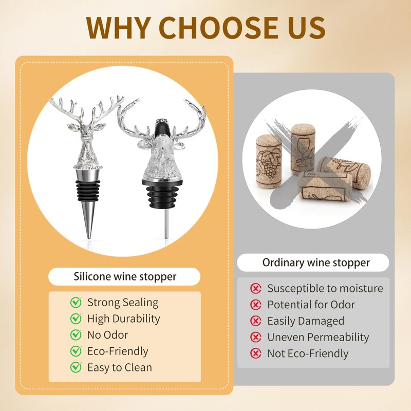 Animal-Designed Wine Stoppers, Funny Wine Stopper Sets, Equipped With A