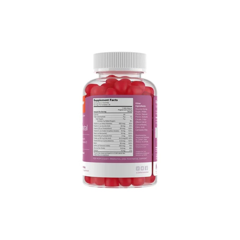 Zahler Prenatal Multivitamínico Gomas Sin Sabor 60 Comprimidos Sin Gluten