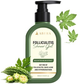 ABERA Folliculitis, BHA Shower Gel, High-Performance Folliculitis Body Wash, Wild Bitter Melon Extract, Reduces Back Acne & Hyperkeratosis,10,14 fl oz