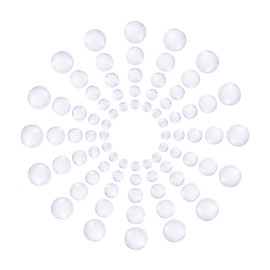 PH PandaHall 50pcs Glass Cabochons for Jewellery Making, 5 Sizes Clear Glass Dome Tile Transparent Glass Eyes for Craft Photo Cameo Rings Necklace Jewellery Supplies, 10/13/17/20/25MM
