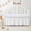 SiinvdaBZX White Crib Skirt Dust Ruffle, Microfiber Crib Bed Skirt