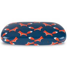 LAGO TERRA Fox Print Hard Shell Glasses Case - Navy Fox