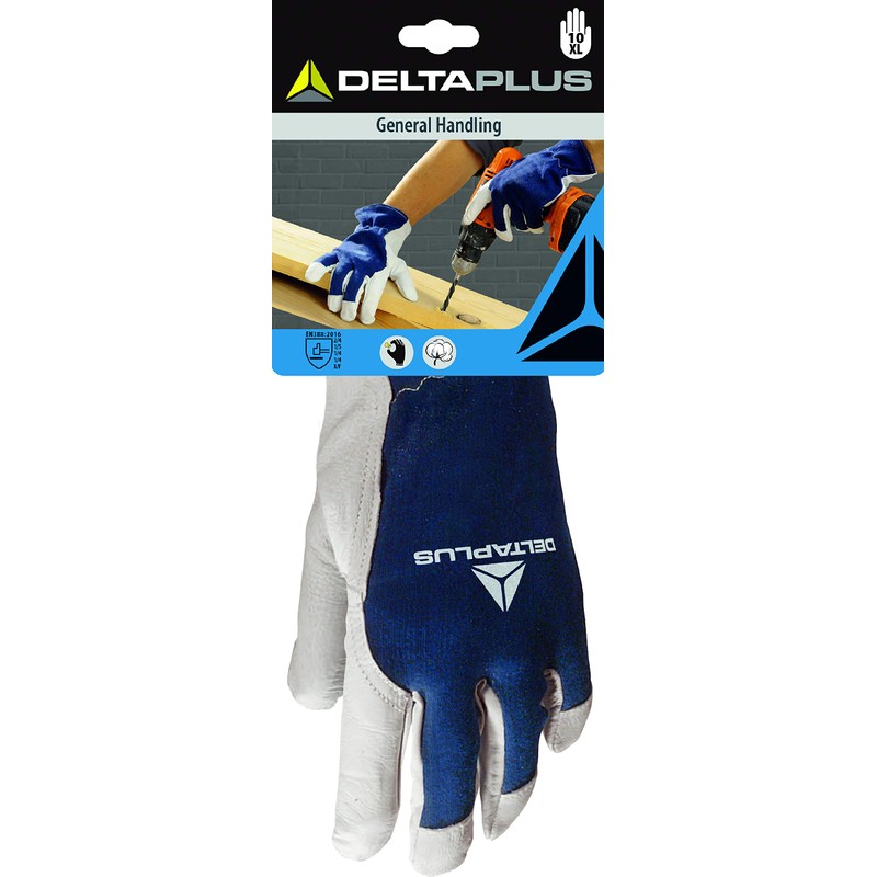 Delta Plus Mens Ct402 Goatskin Leather Glove / Jersey Back