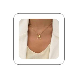 Vacaonio Boho Gold Cross Pendant Necklace Hollow Cross Choker Necklace Religion Necklace Chain Double Cross Chain Necklace Faith Cross Ball Chain Necklace Jewelry for Women