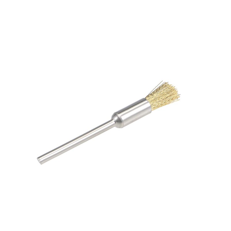 sourcing map Mini Wire Cup Brush Brass Plated Crimped Steel
