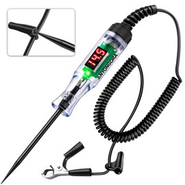Anyongora Heavy Duty Automotive Circuit Tester Test Light, 3-48V Digital LED Voltage Tester with Voltmeter, Dual Polarity Indicator and Stainless Probe for Car, Truck, RV, Boat Fuse Testing
