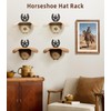 Cowboy Hat Holder Wall Mount Metal Western Horseshoe Hat Rack