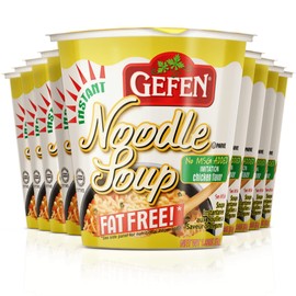 Gefen, Instant Noodle Soup Cup, Fat Free, 2.3oz, (12 pack) No MSG, Chicken Soup Flavor