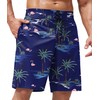 ERECT PEAK Mens Flamingo Swim Trunk Seaside Trunk Quick Dry