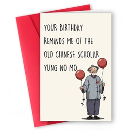 ICOOLYI Funny Birthday Card for Him Her, Women Men, Pun Birthday Card for Dad Mom, Grandpa Grandma