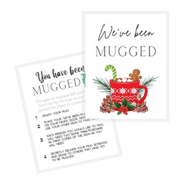 We've Been Mugged | 25 Pack | 8.5x11" inches Standard Paper Size | You've Been Mugged | Hot Cocoa Christmas Design Elfed Booed for Christmas Game