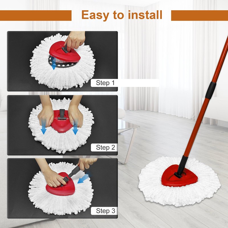 Aiyiried 3 Pcs Mop Head Replacements Microfibre Compatible With Vileda