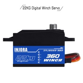 INJORA INJS022-360 22KG 360° Rotation Digital Servo with 25T Low Profile Winch Spool for RC Crawler Car Boat Model