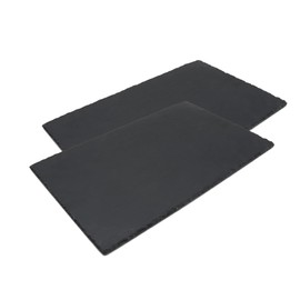 JIH Reptile Basking Platform, Natural Rock Reptile Food Bowl Tortoise Feeding Dish Habitat Decor. (40x25CM 2pcs)