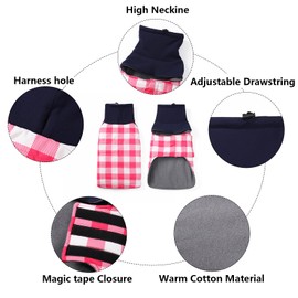 Geyecete Warm Thermal Quilted Dachshund Coat,High Neckine String Holes Dachshund jacketOutdoor Dog Apparel with Adjustable Bands for Small,Medium Dog-Pink-S