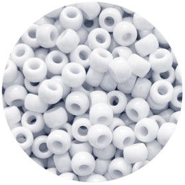 1000Pcs White Pony Beads 6x9mm Bulk Acrylic Kandi Beads for Friendship Bracelets Jewelry Making Hair Braiding DIY Crafts
