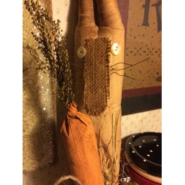 Stuffed Skinny Bunny Rabbit w/Carrot Primitive Country Rustic Handmade Decor for Home, Farmhouse, Kitchen Décor.