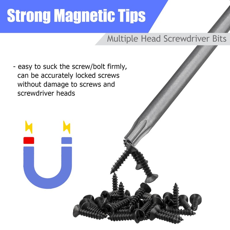 FyMosem 21Pcs 4-in-1 Long Magnetic Screwdriver Bit Combination Set 1/4