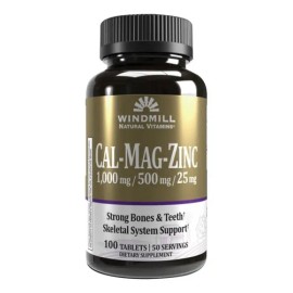 Cal-mag-zinc Windmill 100tabs Calcio Magnesio Zinc Sabor Sin Sabor                                                                                    