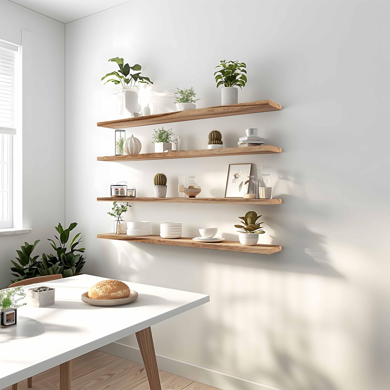 GXYAWPJ 48 Inch Floating Shelves for Wall Rustic Light Wood