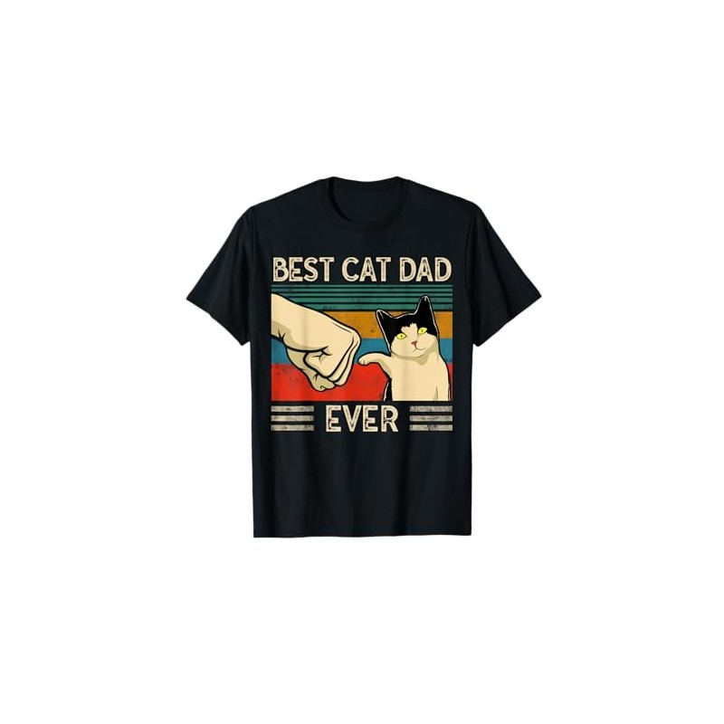 Vintage Best Cat Dad Ever Bump Fit T-Shirt