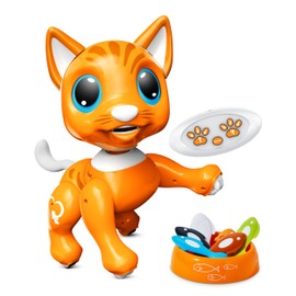 Power Your Fun Robo Pets Cat Toy for Girls and Boys - Remote Control Robot Toy Interactive Hand Motion Gestures, Smart STEM Programmable Treats Toys, Walking, Dancing Robot Pet Cat for Kids