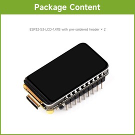 Waveshare ESP32-S3 1.47 inch LCD Display Development Board, 172 × 320 Resolution, 262K Display Colour, 2.4GHz Wi-Fi/BLE 5, 240MHz LX7 Dual-Core Processor, ESP32 with Display, with Pre-soldered Header