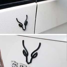 Deer Horn Metal car Emblem,Black Auto Emblem,3D Animal Decoration Metal car Sticker- Rear car Tail Decoration Sticker