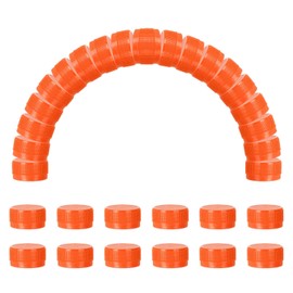 sourcing map 50pcs Plastic Bottle Caps, 30mm Bottle Screw Lid Top Water Bottles Top Cap for DIY Development Imagination Intelligence Craft Scrapbook Creative Gifts, Orange