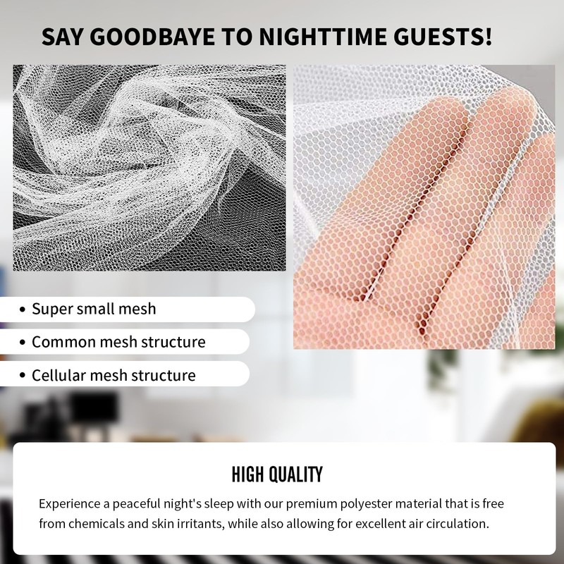 Mosquito Net Lager Bed Canopy for Single Double King Queen